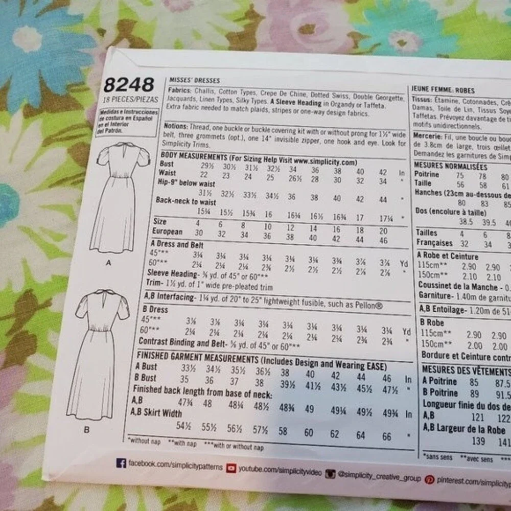 NEW Simplicity Vintage 1940's Dress Sewing Pattern